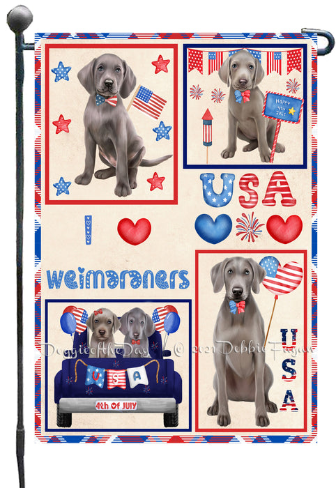 4th of July Independence Day I Love USA Weimaraner Dogs Garden Flag GFLG66953
