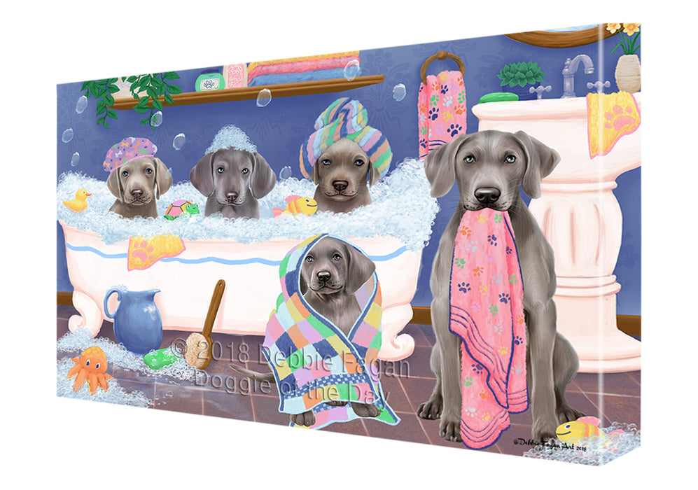 Rub A Dub Dogs In A Tub Weimaraners Dog Canvas Print Wall Art Décor CVS133721