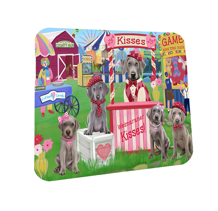 Carnival Kissing Booth Weimaraners Dog Coasters Set of 4 CST56006