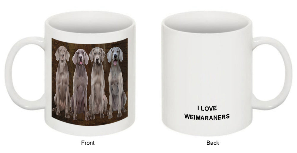Rustic 4 Weimaraners Dog Coffee Mug MUG49772