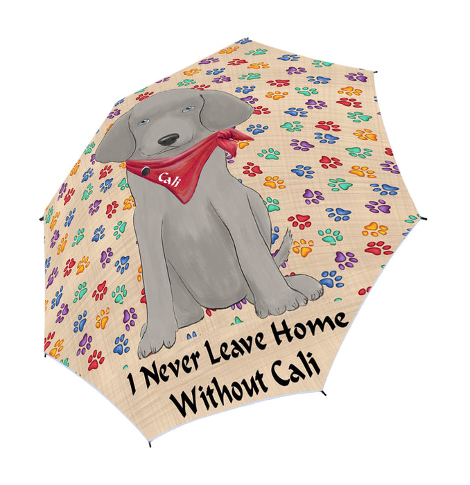 Custom Pet Name Personalized I never Leave Home Weimaraner Dog Semi-Automatic Foldable Umbrella