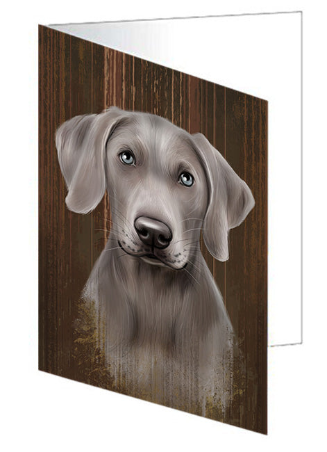 Rustic Weimaraner Dog Handmade Artwork Assorted Pets Greeting Cards and Note Cards with Envelopes for All Occasions and Holiday Seasons GCD55526