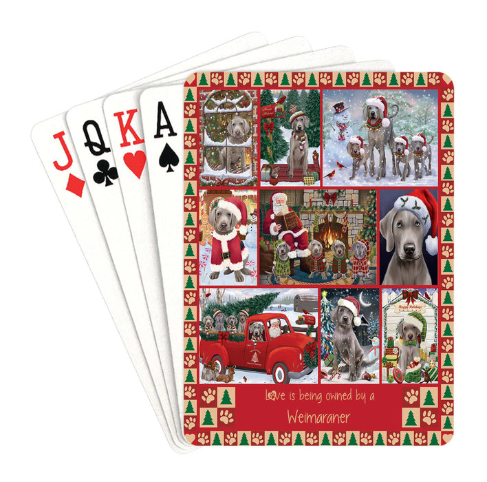 Love is Being Owned Christmas Weimaraner Dogs Playing Card Decks