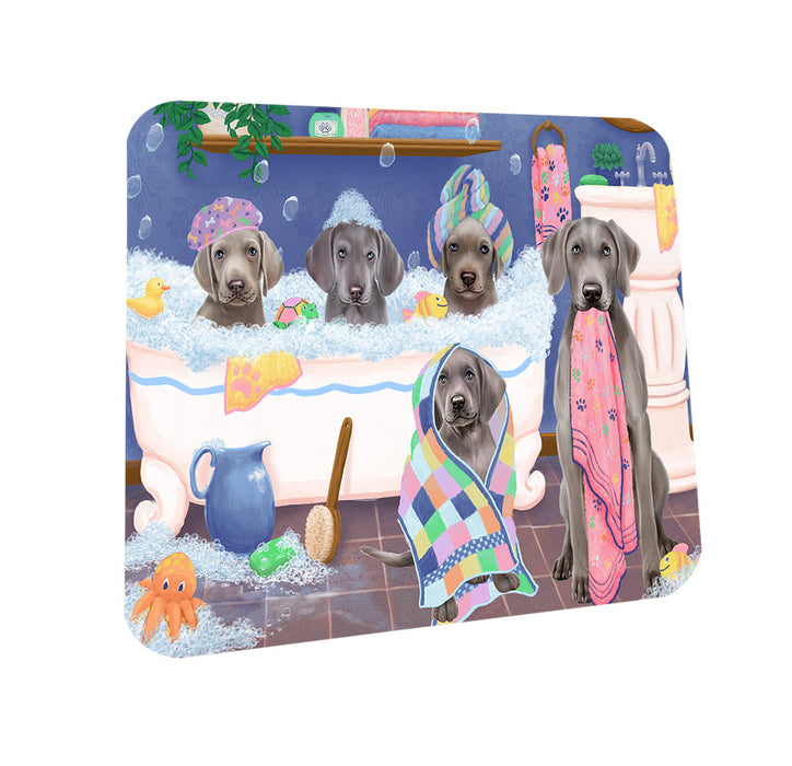 Rub A Dub Dogs In A Tub Weimaraners Dog Coasters Set of 4 CST56791