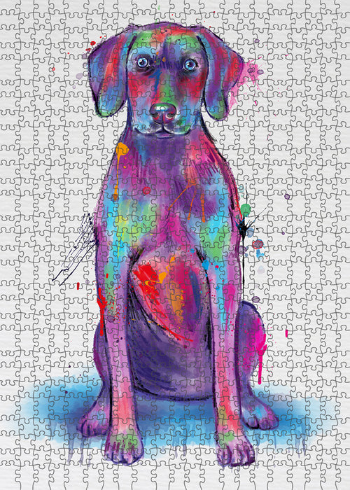 Watercolor Weimaraner Dog Puzzle with Photo Tin PUZL97436