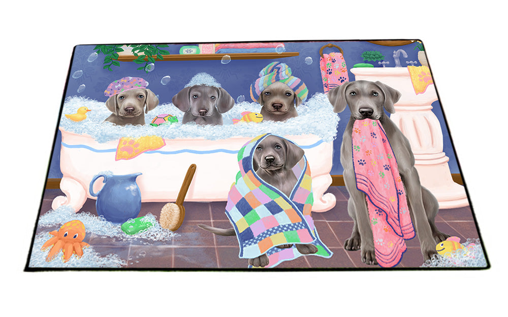Rub A Dub Dogs In A Tub Weimaraners Dog Floormat FLMS53682