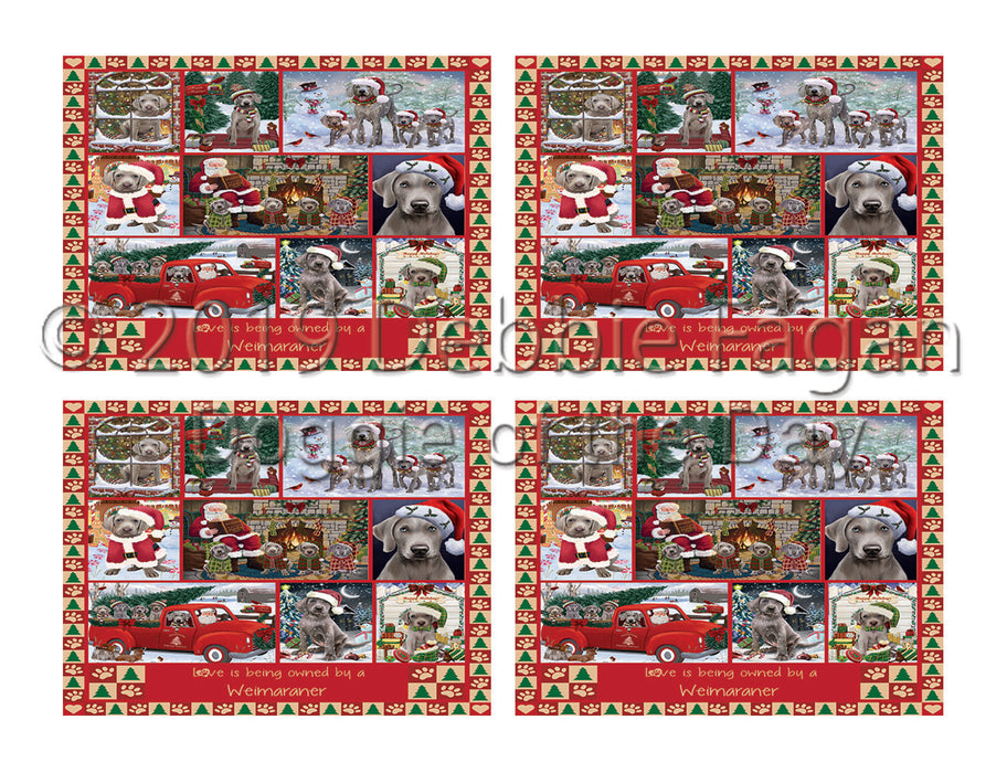 Love is Being Owned Christmas Weimaraner Dogs Placemat