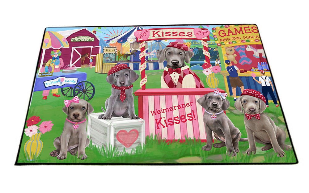 Carnival Kissing Booth Weimaraners Dog Floormat FLMS53073