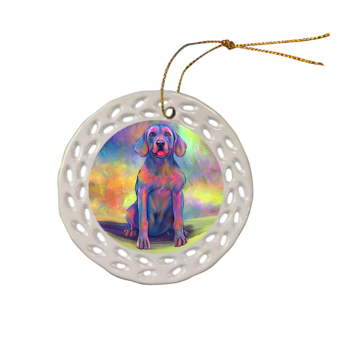 Paradise Wave Weimaraner Dog Ceramic Doily Ornament DPOR57099