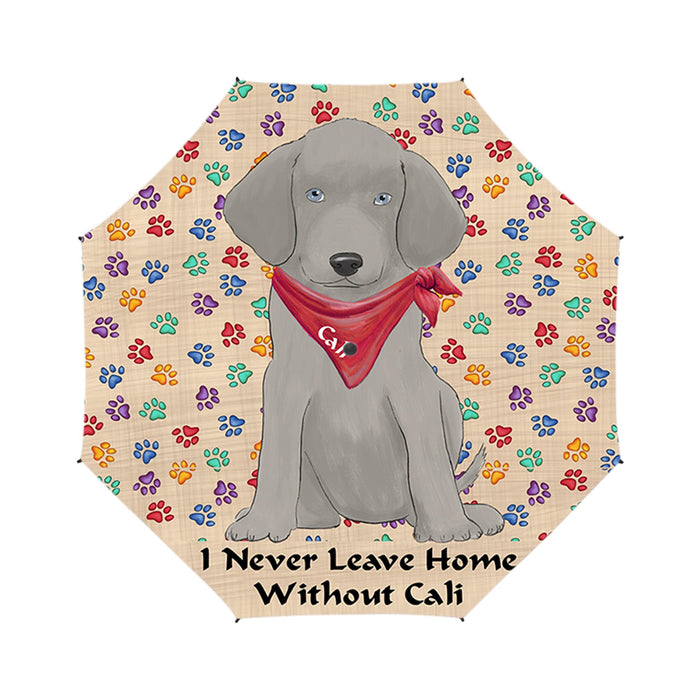 Custom Pet Name Personalized I never Leave Home Weimaraner Dog Semi-Automatic Foldable Umbrella