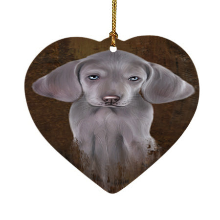 Rustic Weimaraner Dog Heart Christmas Ornament HPOR54499