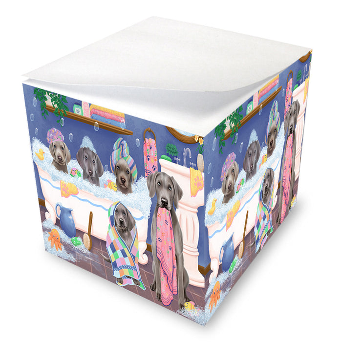 Rub A Dub Dogs In A Tub Weimaraners Dog Note Cube NOC54905