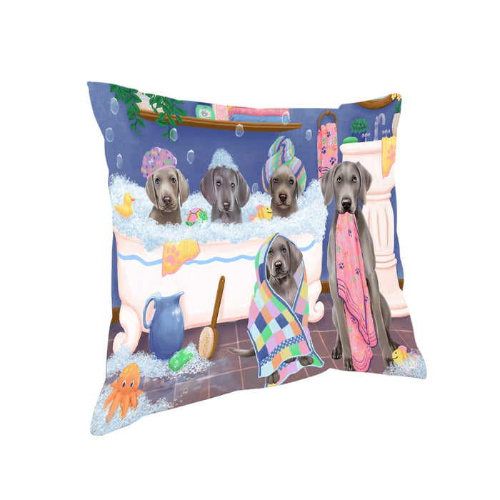 Rub A Dub Dogs In A Tub Weimaraners Dog Pillow PIL81624