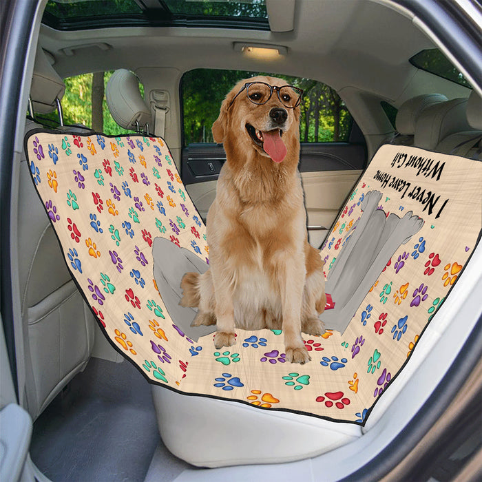 Personalized I Never Leave Home Paw Print Weimaraner Dogs Pet Back Car Seat Cover