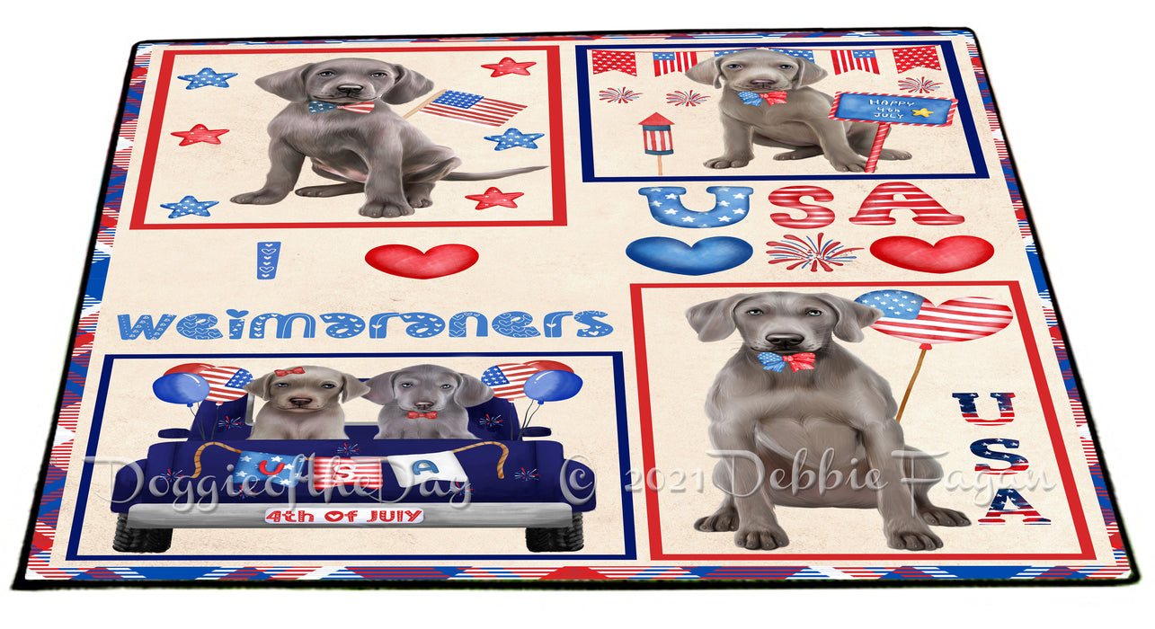 4th of July Independence Day I Love USA Weimaraner Dogs Floormat FLMS56365 Floormat FLMS56365
