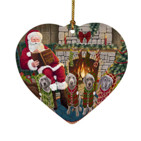 Christmas Cozy Holiday Tails Weimaraners Dog Heart Christmas Ornament HPOR55754