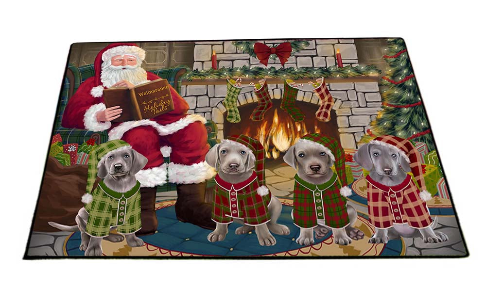 Christmas Cozy Holiday Tails Weimaraners Dog Floormat FLMS52785