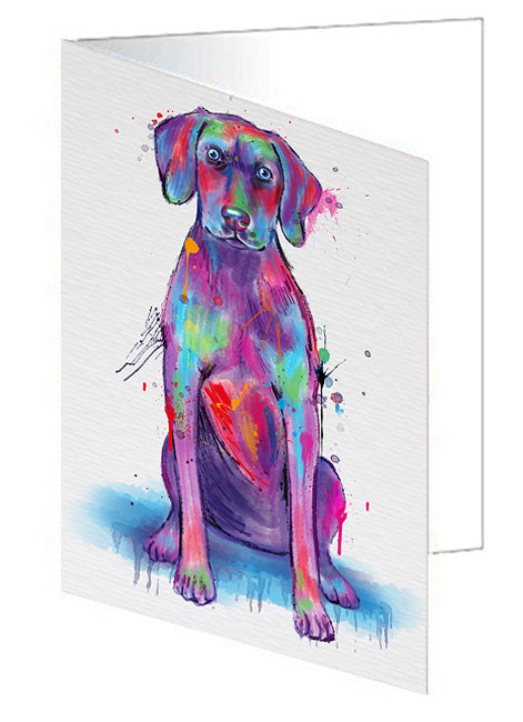 Watercolor Weimaraner Dog Handmade Artwork Assorted Pets Greeting Cards and Note Cards with Envelopes for All Occasions and Holiday Seasons GCD77099
