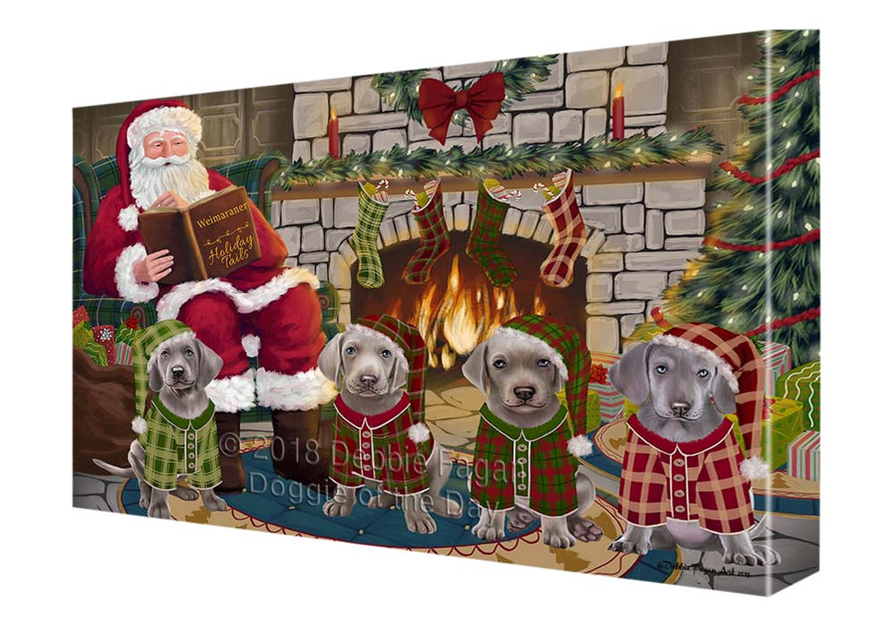 Christmas Cozy Holiday Tails Weimaraners Dog Canvas Print Wall Art Décor CVS118511