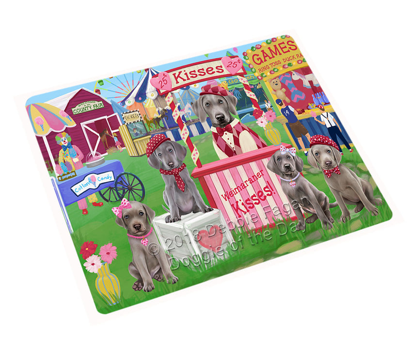 Carnival Kissing Booth Weimaraners Dog Cutting Board C73281
