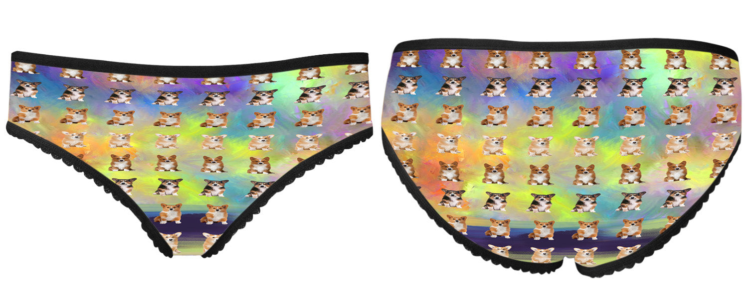 Paradise Wave Welsh Corgi Dogs All Over Print High-cut Women's Brief