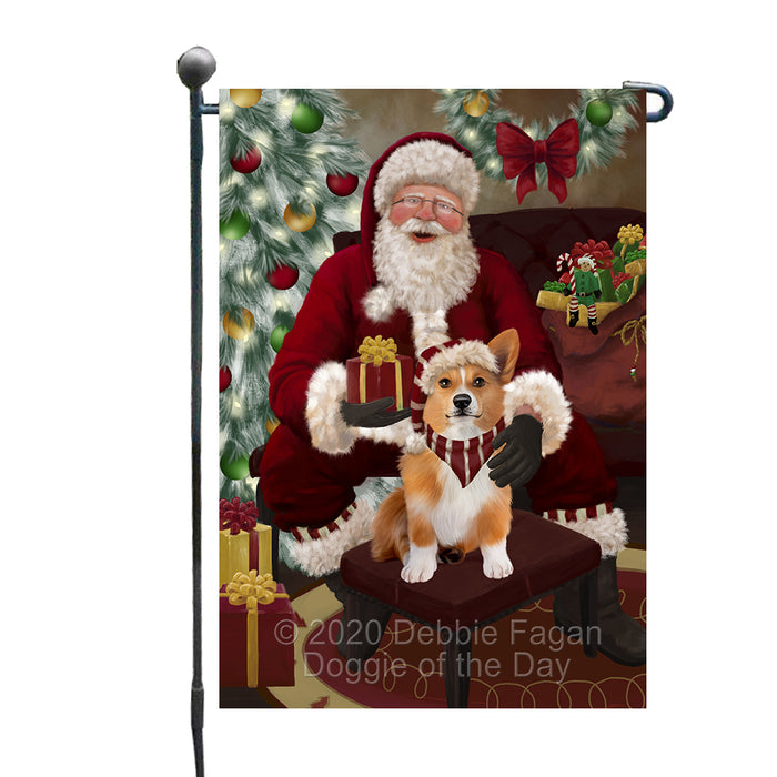 Santa's Christmas Surprise Welsh Corgi Dog Garden Flag GFLG66794