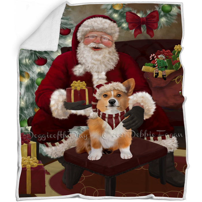 Santa's Christmas Surprise Welsh Corgi Dog Blanket BLNKT142478