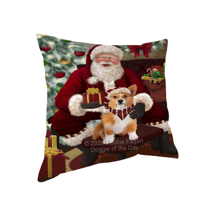 Santa's Christmas Surprise Welsh Corgi Dog Pillow PIL87396
