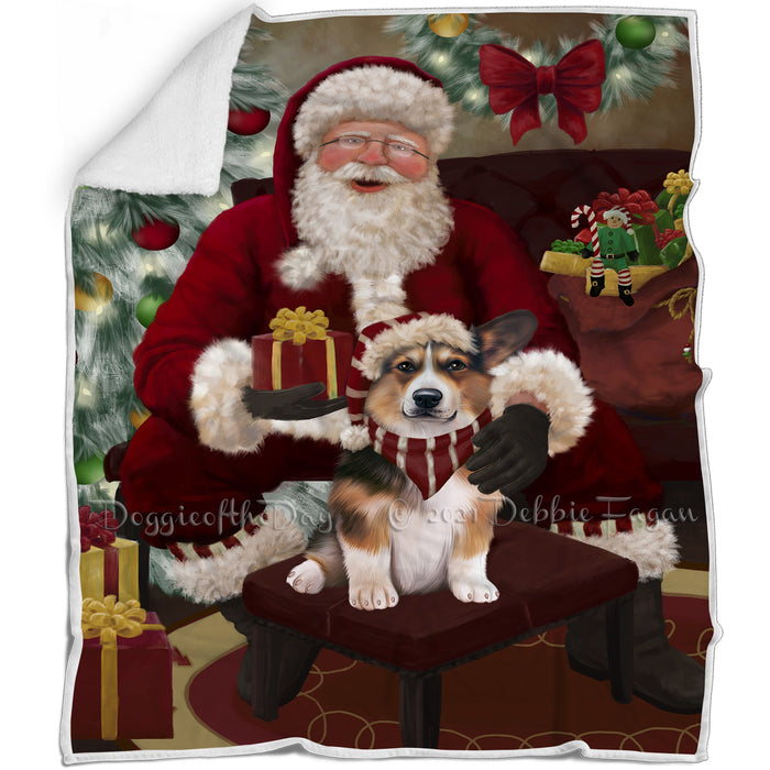 Santa's Christmas Surprise Welsh Corgi Dog Blanket BLNKT142483