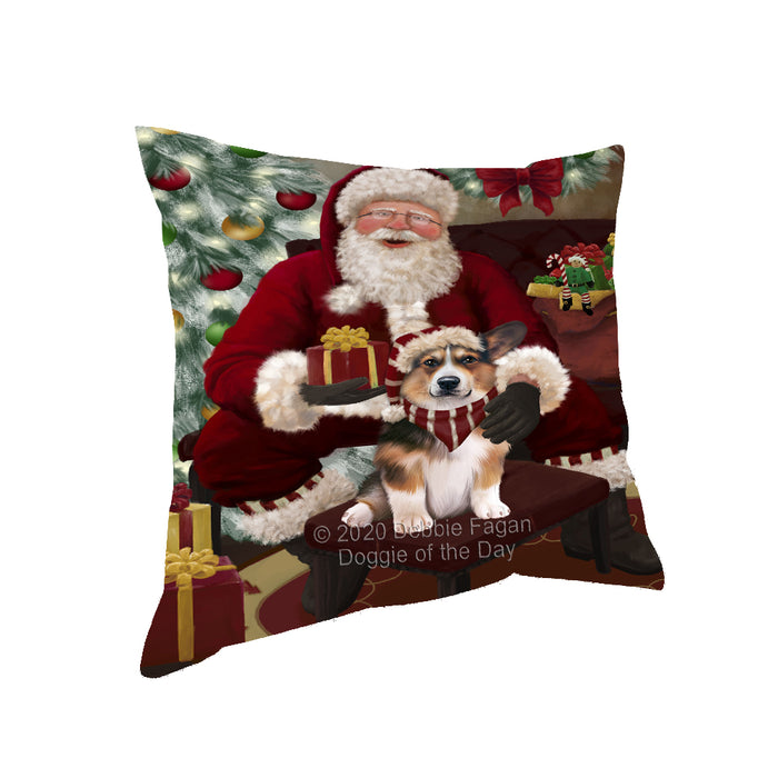 Santa's Christmas Surprise Welsh Corgi Dog Pillow PIL87400