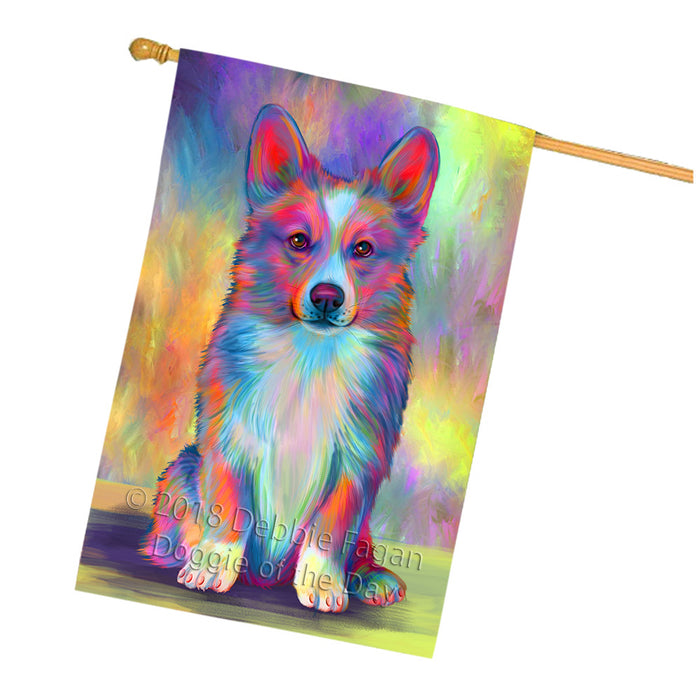 Paradise Wave Welsh Corgi Dog House Flag FLG57428