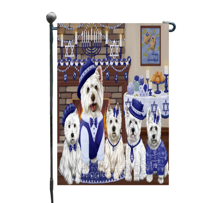 Happy Hanukkah Family West Highland Terrier Dogs Garden Flag GFLG65789