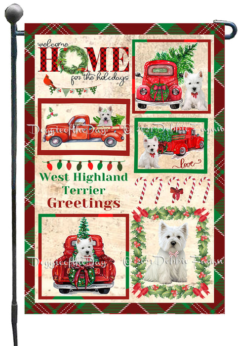 Welcome Home for Christmas Holidays West Highland Terrier Dogs Garden Flag GFLG67061