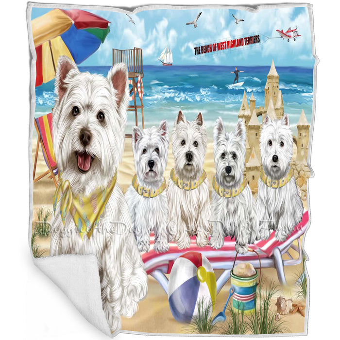 Pet Friendly Beach West Highland Terrier Dogs Blanket BLNKT142533