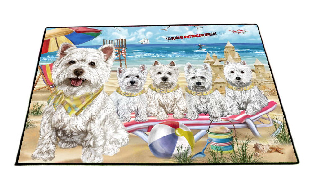 Pet Friendly Beach West Highland Terrier Dogs Floormat FLMS55513