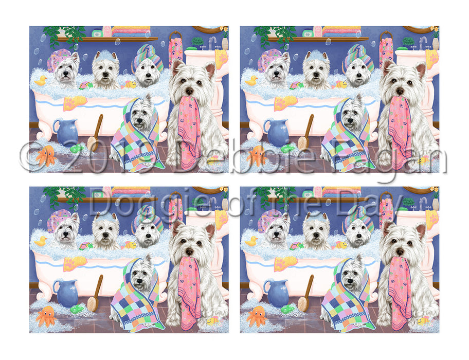Rub A Dub Dogs In A Tub West Highland Terrier Dogs Placemat