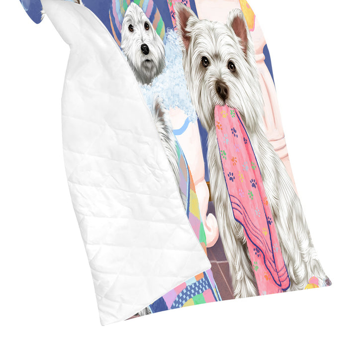 Rub A Dub Dogs In A Tub West Highland Terrier Dogs Quilt