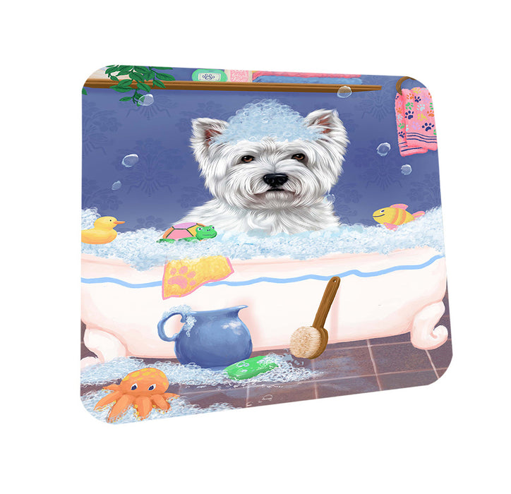 Rub A Dub Dog In A Tub West Highland Terrier Dog Coasters Set of 4 CST57431