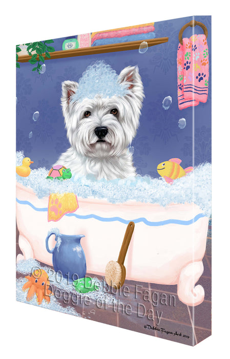Rub A Dub Dog In A Tub West Highland Terrier Dog Canvas Print Wall Art Décor CVS143765