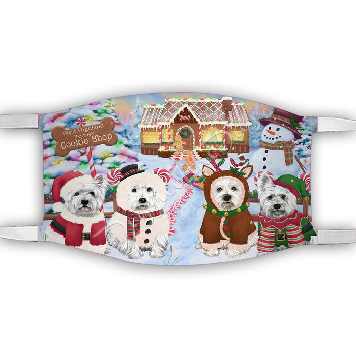 Holiday Gingerbread Cookie West Highland Terrier Dogs Shop Face Mask FM48945