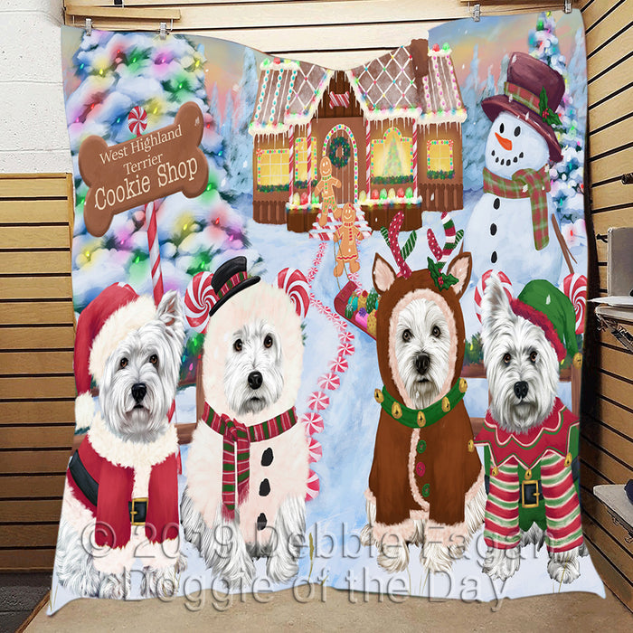 Holiday Gingerbread Cookie West Highland Terrier Dogs Quilt