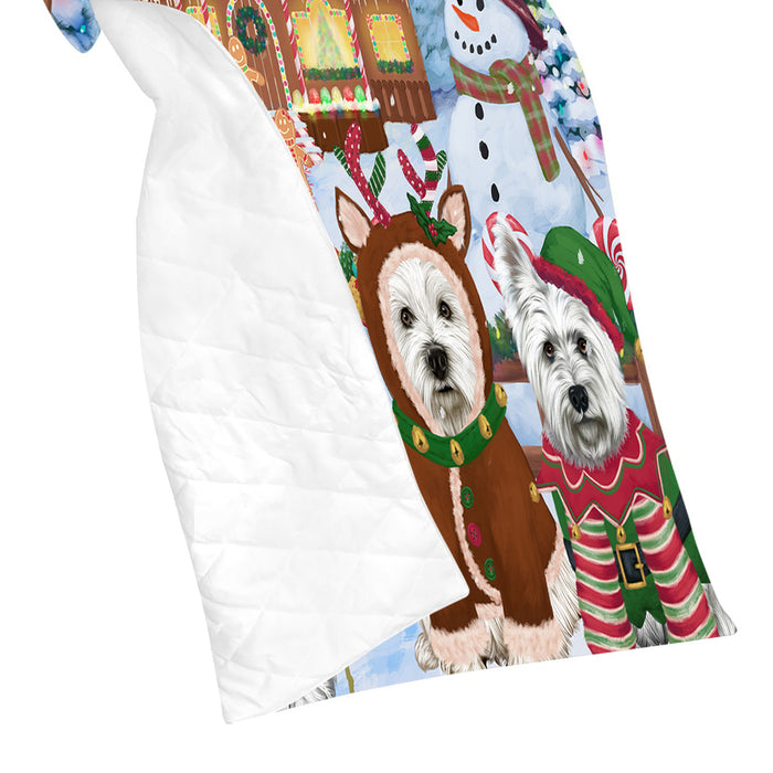 Holiday Gingerbread Cookie West Highland Terrier Dogs Quilt