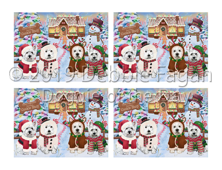 Holiday Gingerbread Cookie West Highland Terrier Dogs Placemat