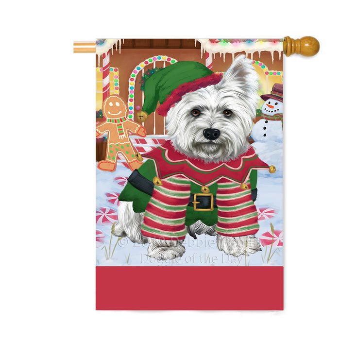 Personalized Gingerbread Candyfest West Highland Terrier Dog Custom House Flag FLG64005