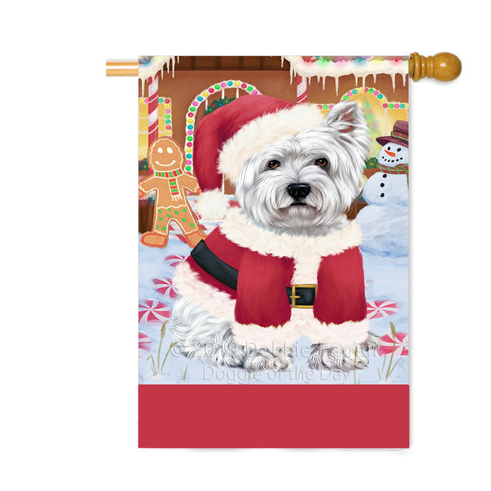 Personalized Gingerbread Candyfest West Highland Terrier Dog Custom House Flag FLG64007