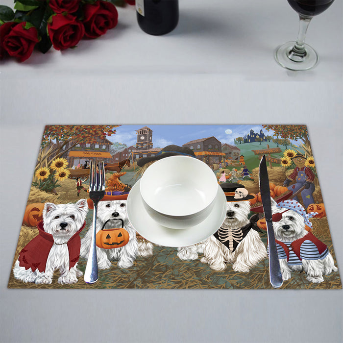 Halloween 'Round Town West Highland Terrier Dogs Placemat
