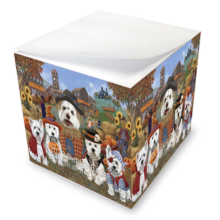 Halloween 'Round Town West Highland Terrier Dogs Note Cube NOC-DOTD-A56865