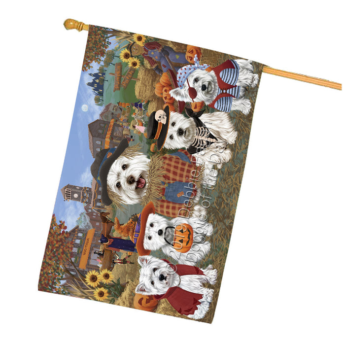 Halloween 'Round Town West Highland Terrier Dogs House Flag FLG65927