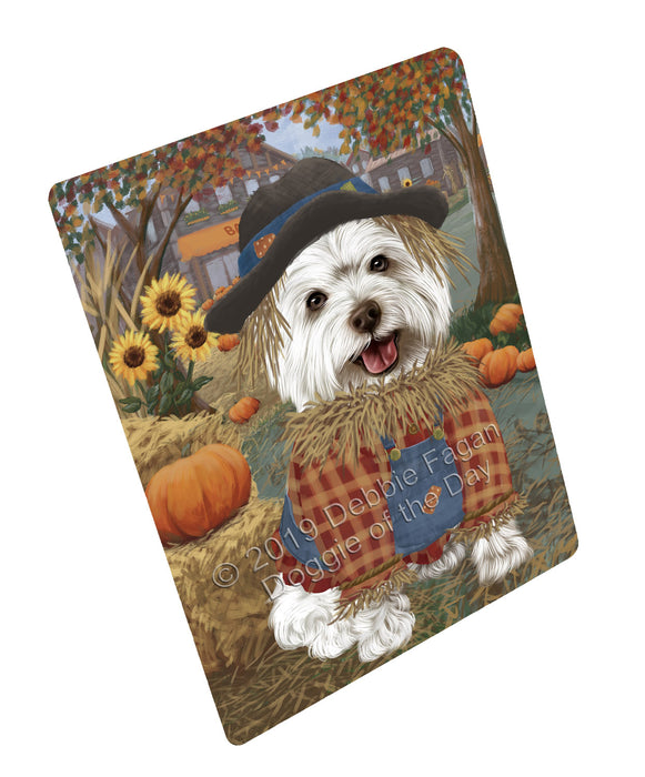 Fall Pumpkin Scarecrow West Highland Terrier Dogs Cutting Board - For Kitchen - Scratch & Stain Resistant - Designed To Stay In Place - Easy To Clean By Hand - Perfect for Chopping Meats, Vegetables