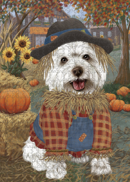 Fall Pumpkin Scarecrow West Highland Terrier Dogs Puzzle  PUZL99072